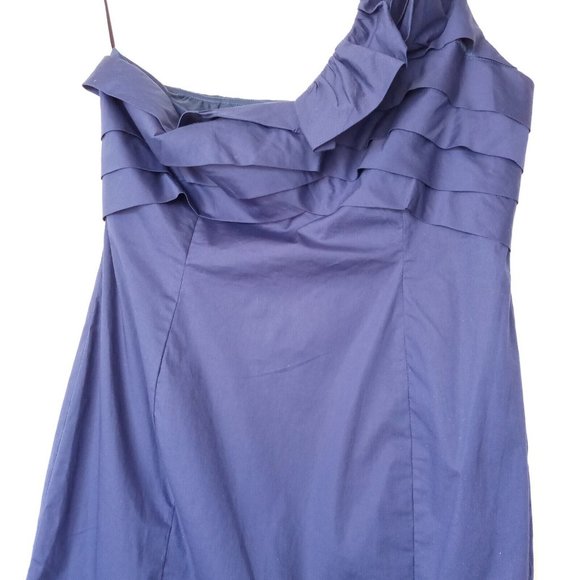 Miss Minuet Navy Dress Juniors Large Ruffled Strap Pleating Dance/Prom/Party EXC - Picture 7 of 11